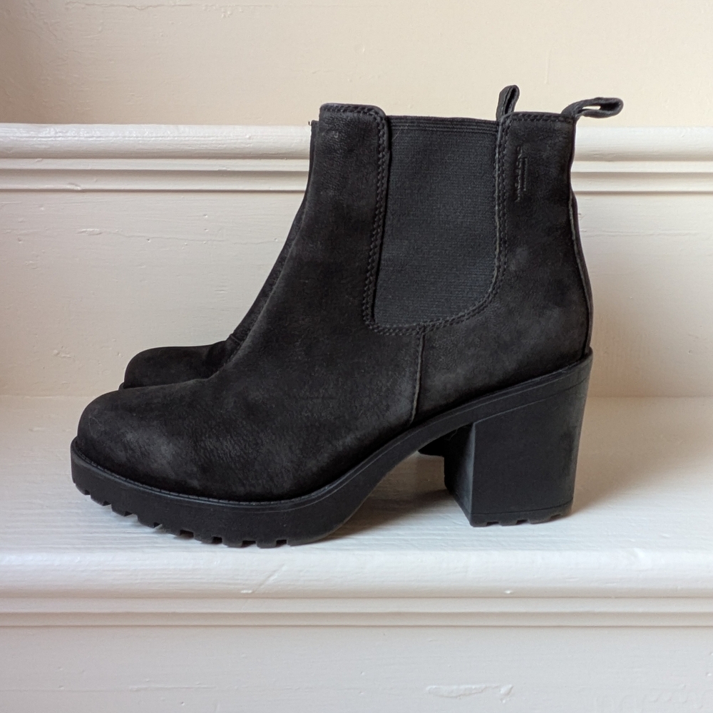 Vagabond Grace Black Nubuck Leather Boots Size 38/7.5